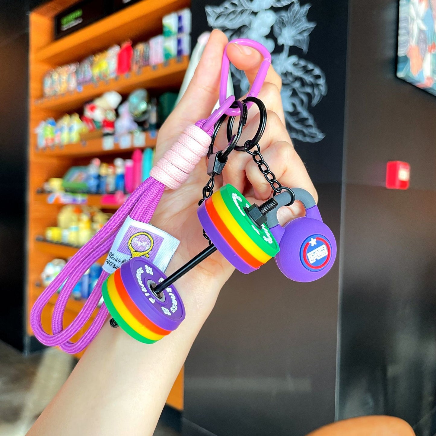 Removable Dumbbell Silicone Keychain — Fitness Gift for Active Girls