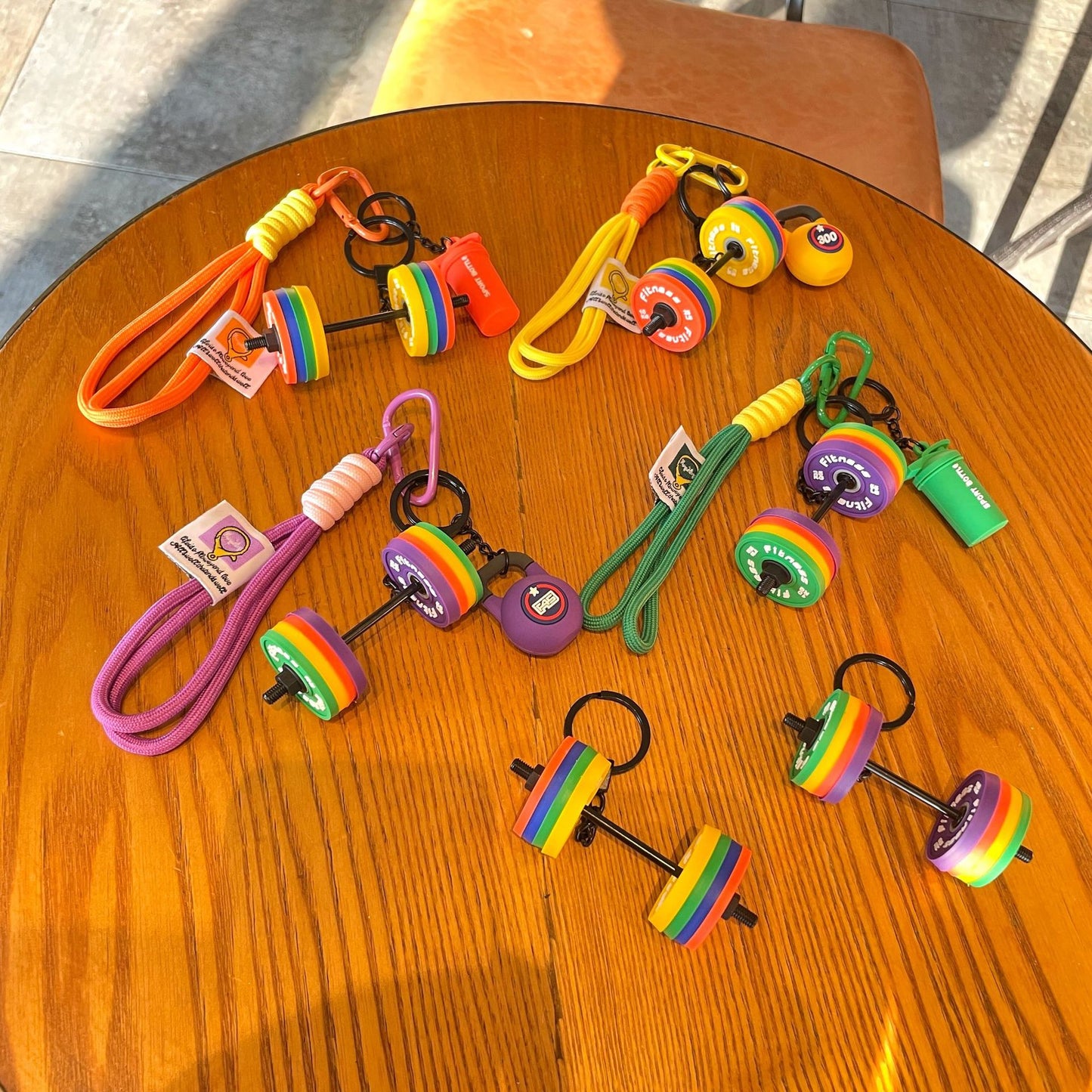 Removable Dumbbell Silicone Keychain — Fitness Gift for Active Girls