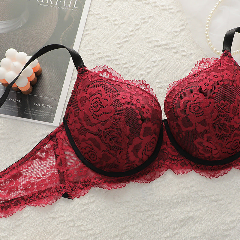 🖤 Spicy|Waist-Cinching Spaghetti Strap Ruffle Trim Bra