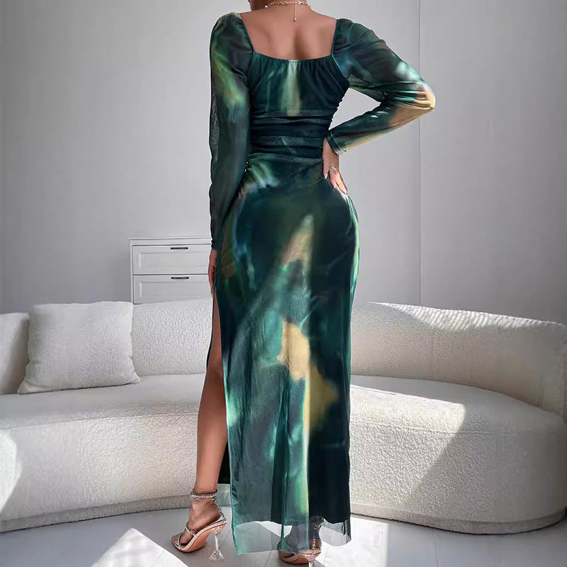💚 Spicy | One-Shoulder Bodycon Slit Party Dress