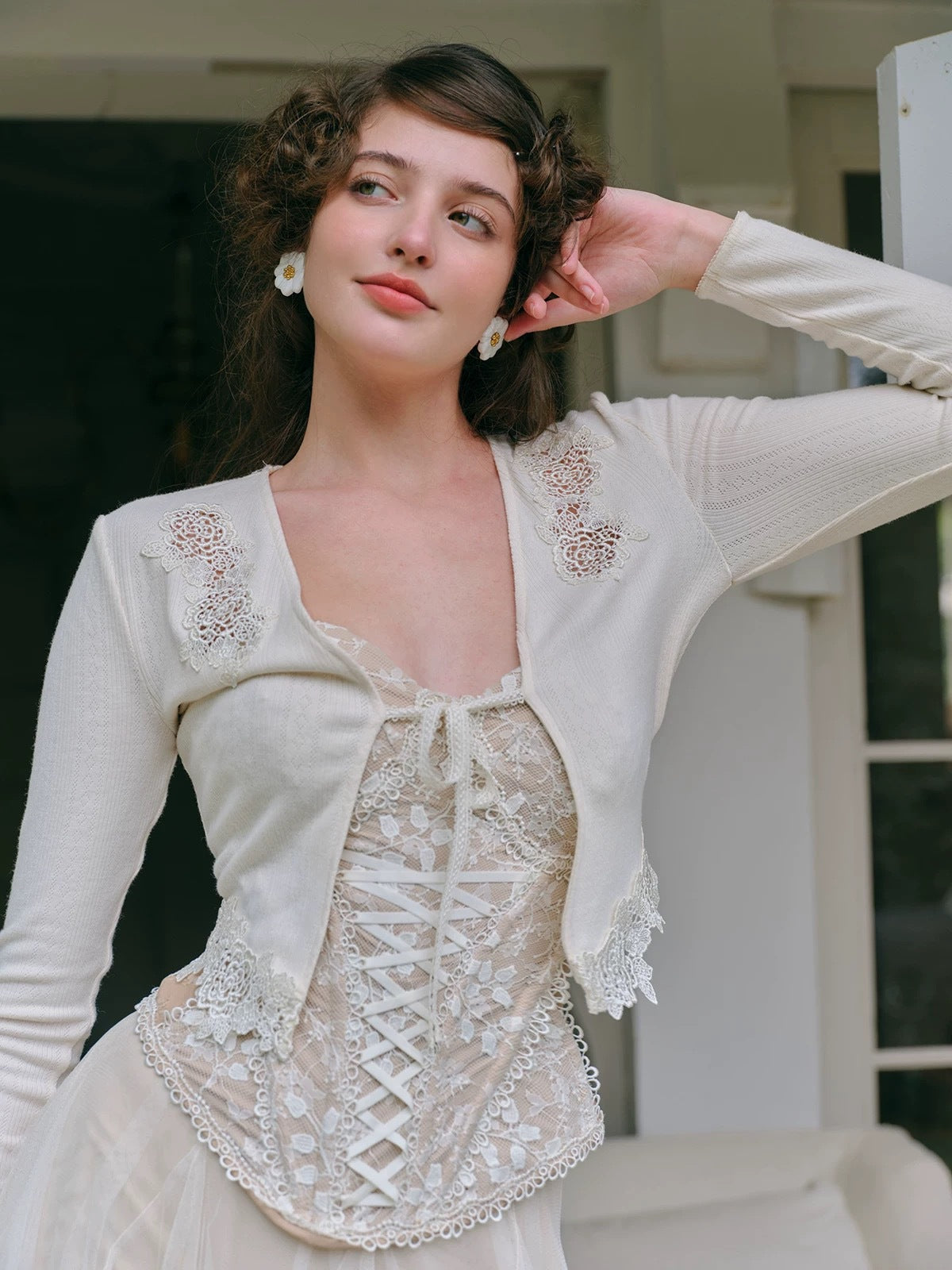 🌙 Spicy|Romantic Lace Mesh Boned Corset Top