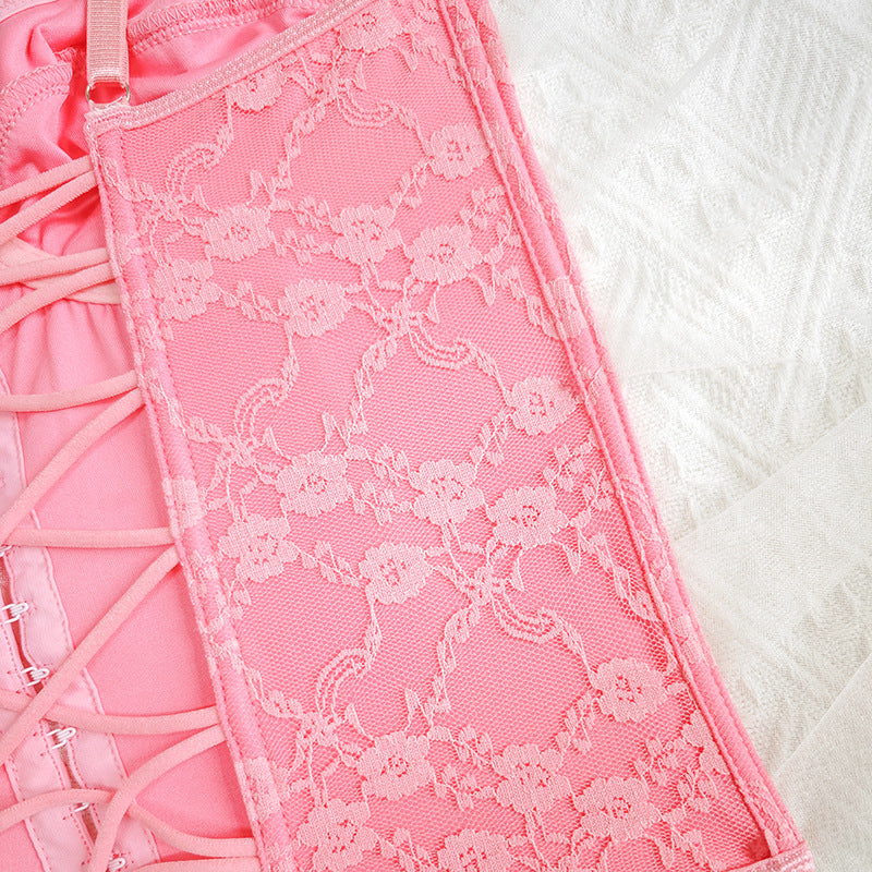 🕊️ Spicy | Lace Buckle-Front Backless Bustier