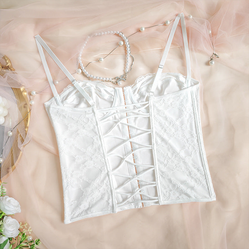 🕊️ Spicy | Lace Buckle-Front Backless Bustier