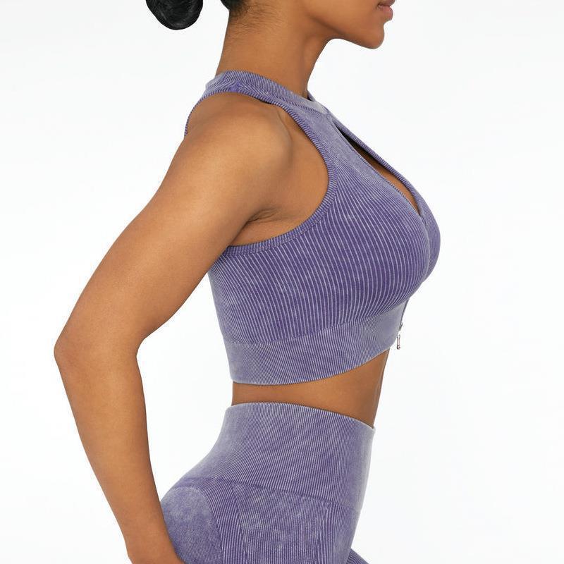 ⚡ Sports | Zip-Front Ribbed Cutout