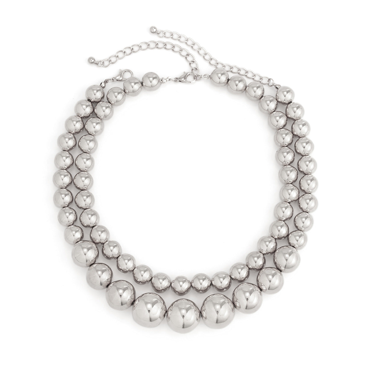 ⚪ Choker + Statement Giant Bead Short Necklace – Faux Pearl Punk Vibe