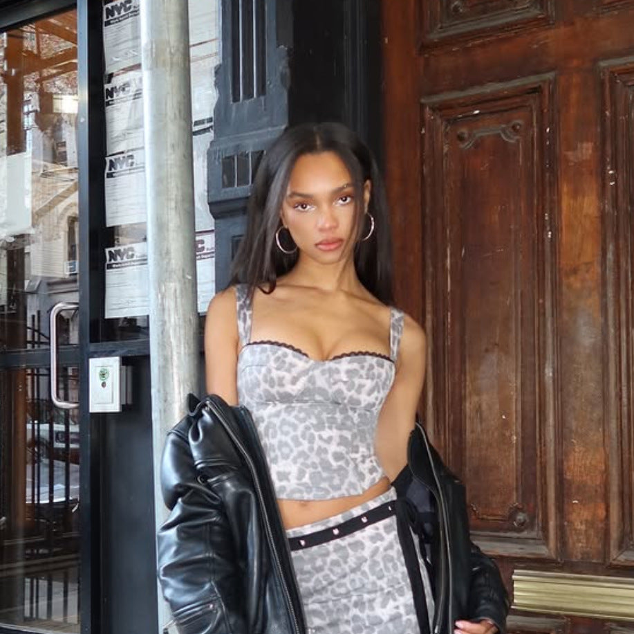 🐆 Spicy | Leopard Print Boned Cami — Fierce & Fitted with Push-Up Effect