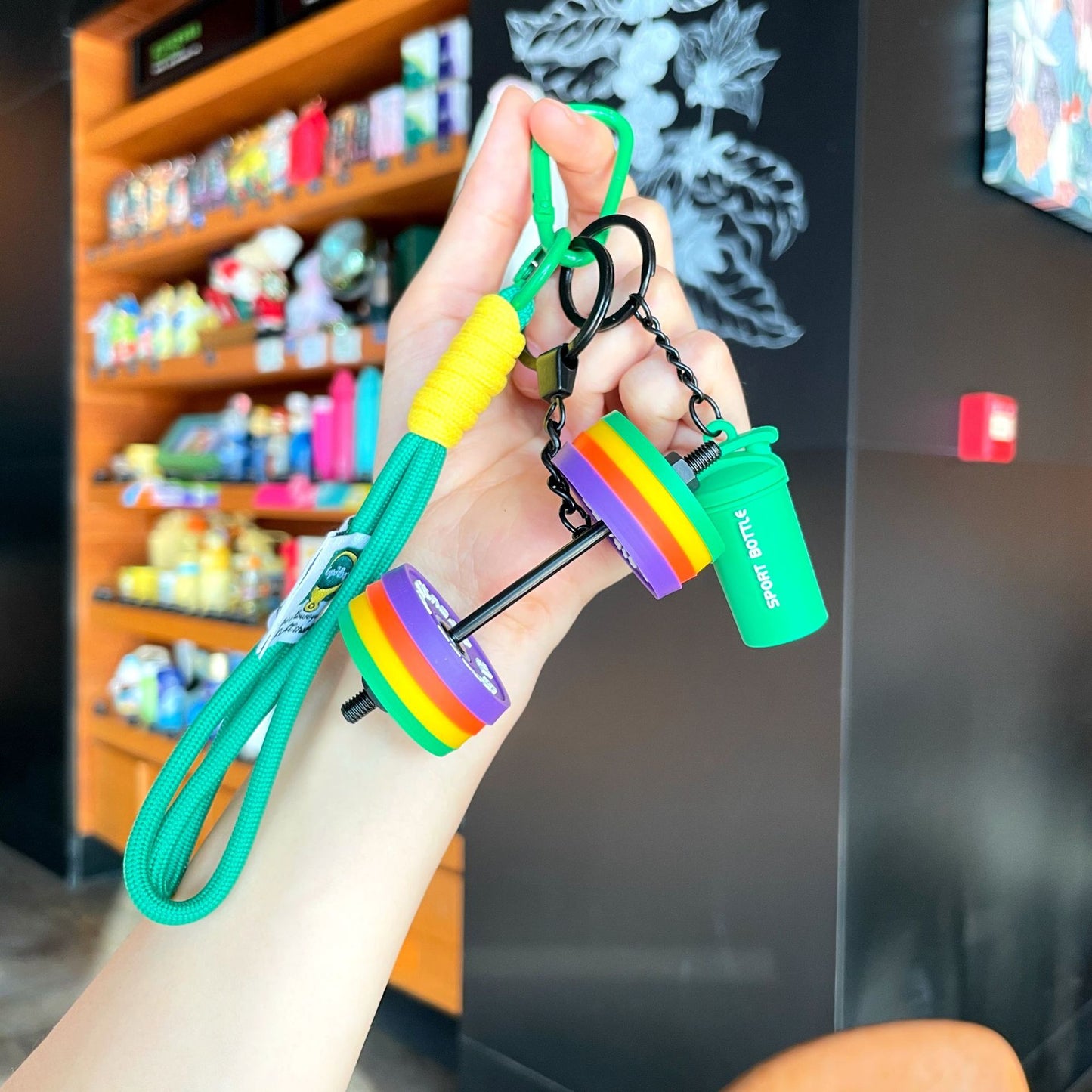 Removable Dumbbell Silicone Keychain — Fitness Gift for Active Girls