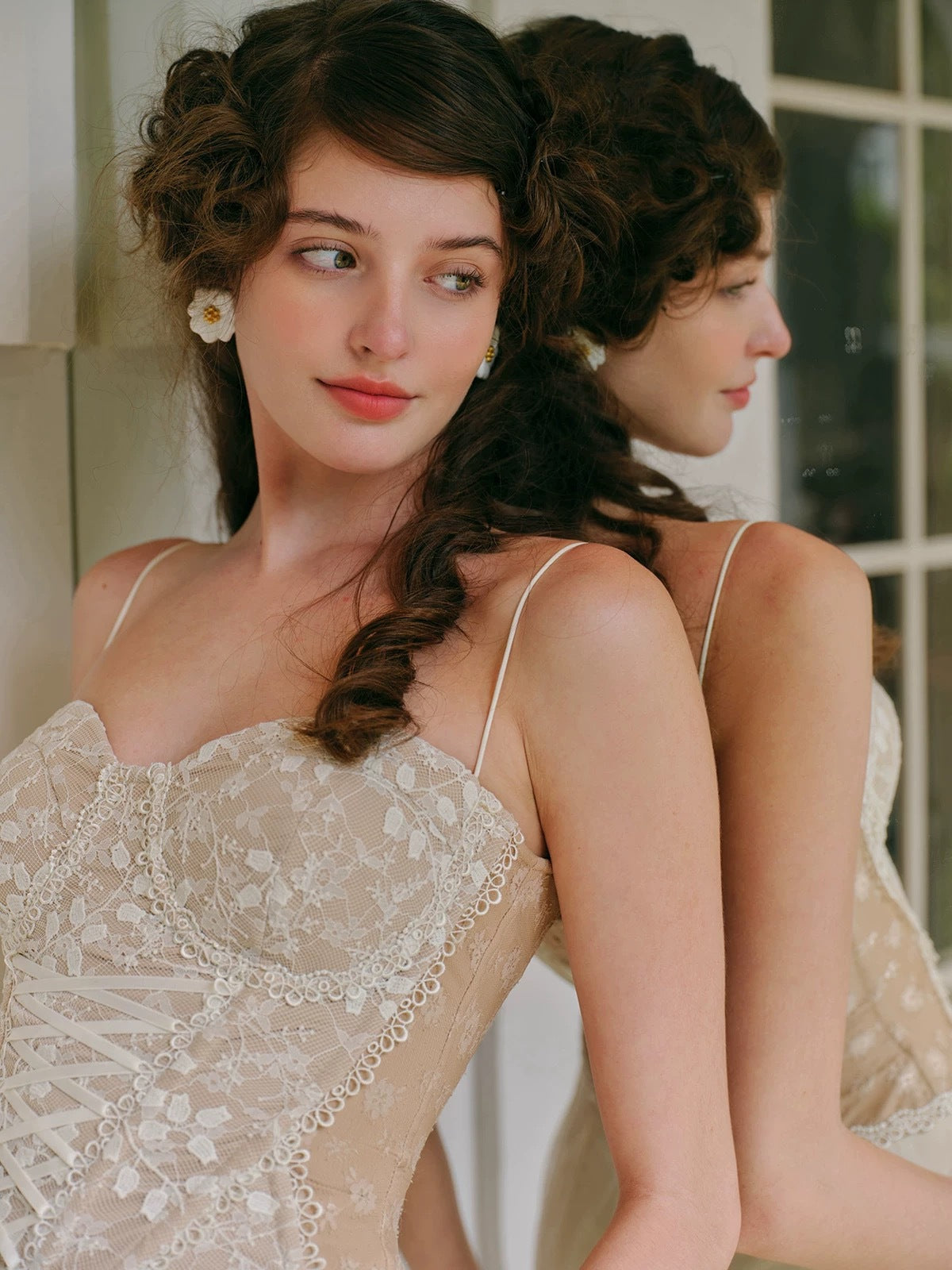 🌙 Spicy|Romantic Lace Mesh Boned Corset Top