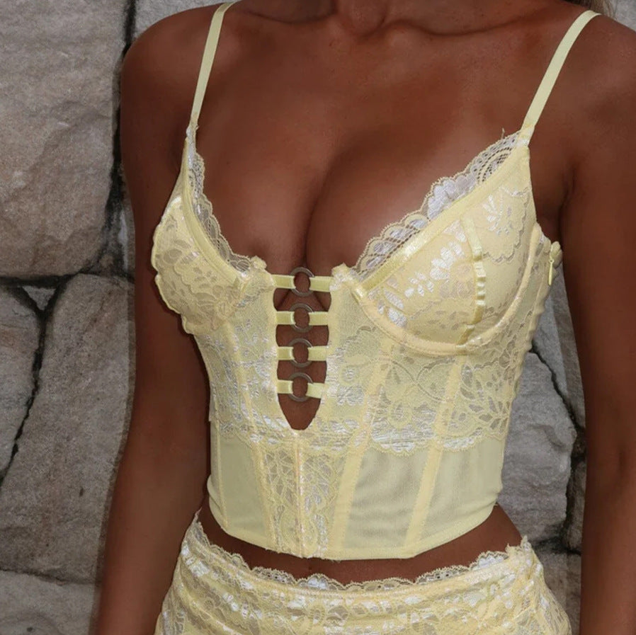 🌶 Spicy|Boned Waist-Cinching Sequin Deep V Bustier