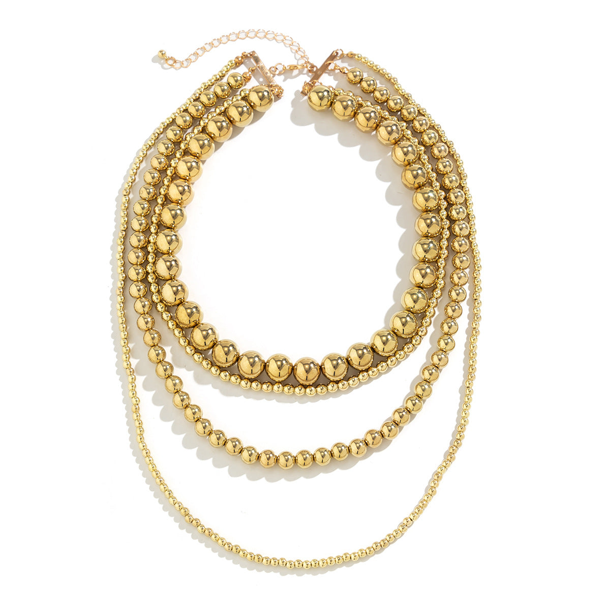 🪩 Necklace + Cyber Beaded Statement Necklace – Multi-Sized Beads