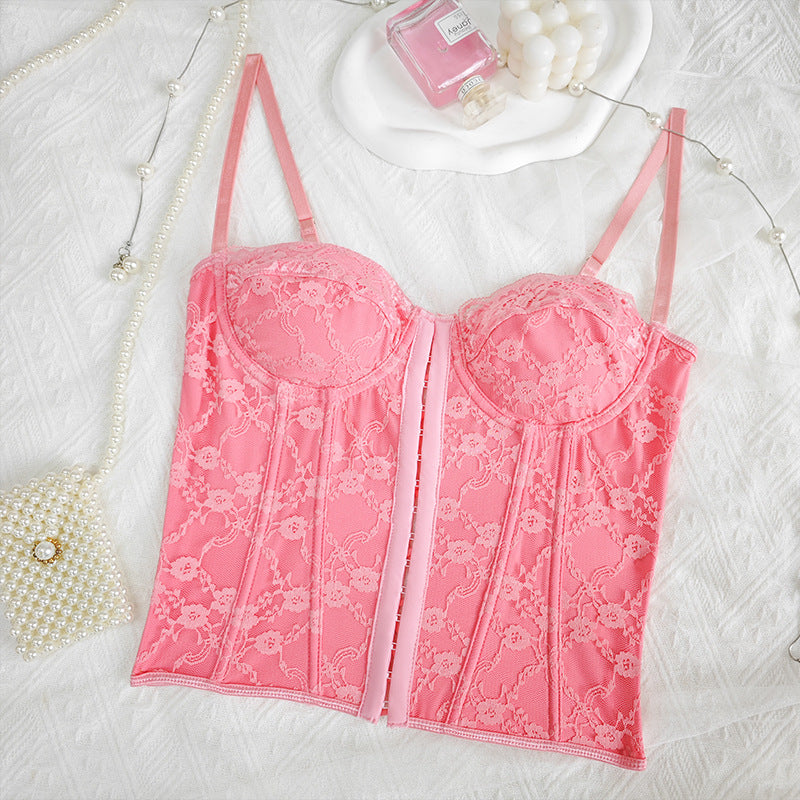 🕊️ Spicy | Lace Buckle-Front Backless Bustier