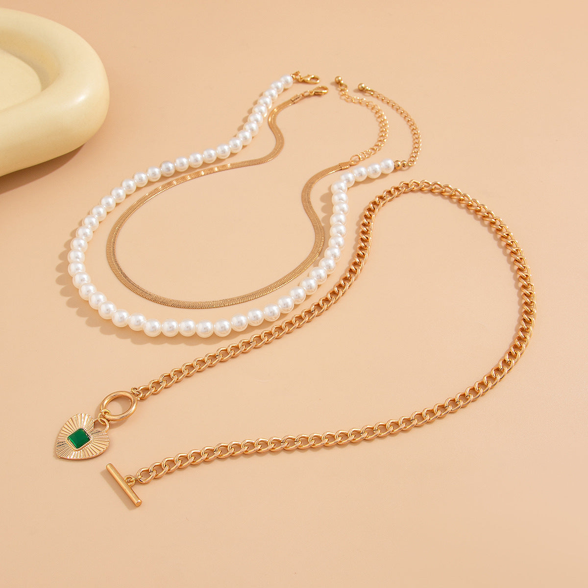 💧 Necklace + Irregular Waterdrop Pearl Pendant Layered Necklace