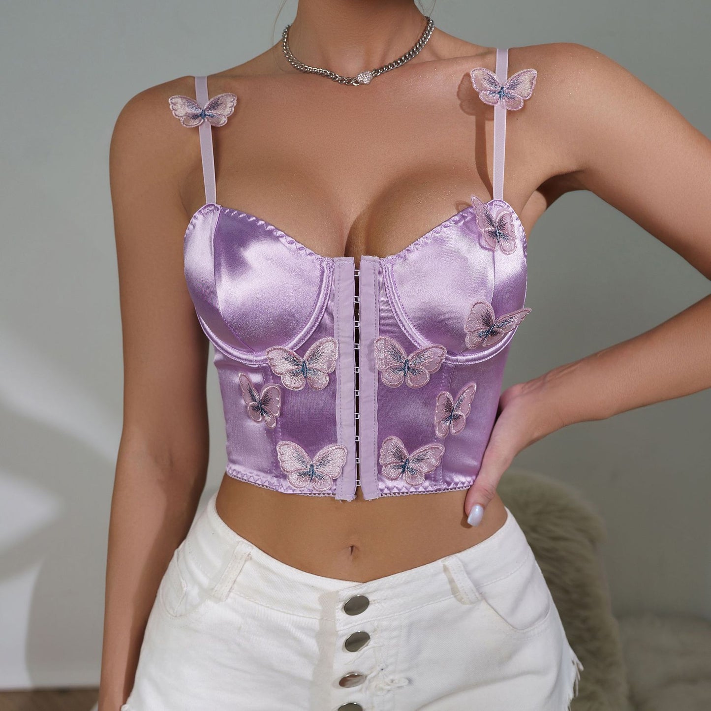 💘 Spicy | Underwire No-Pad Clasp Cami in Purple