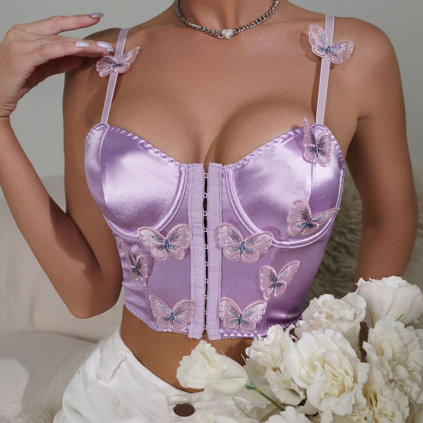 💘 Spicy | Underwire No-Pad Clasp Cami in Purple