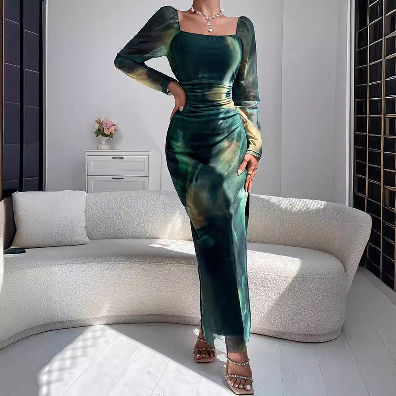 💚 Spicy | One-Shoulder Bodycon Slit Party Dress