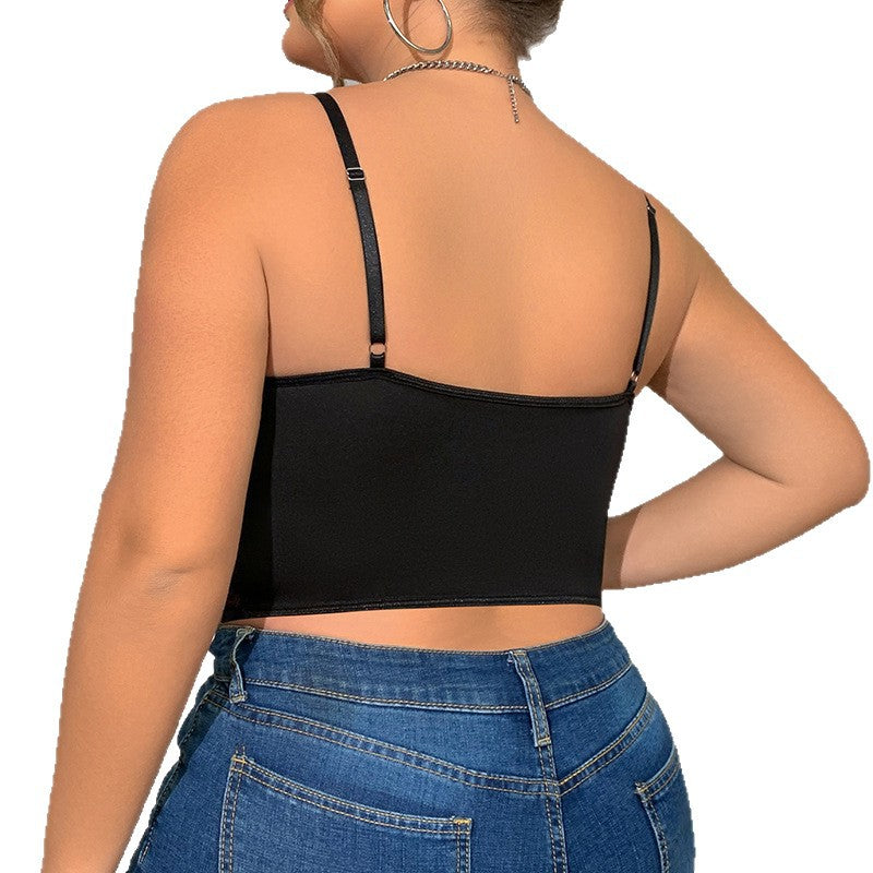 ⛓️ Sculpt+|Lace Cutout Chain Strap Cami