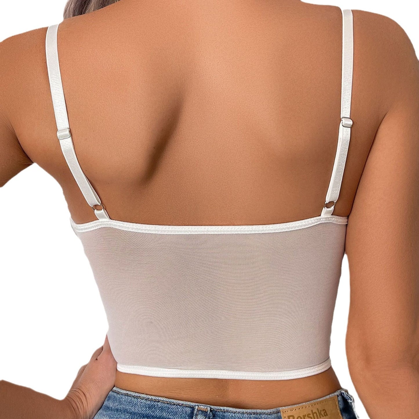 💘 Spicy | Lace-Trimmed Sheer Camisole Bralette