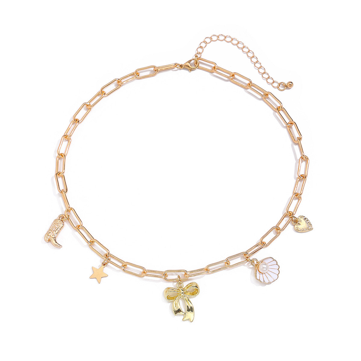 🦋 Necklace + Pearl Fan Shell Chain Necklace – Sweet Girl Style