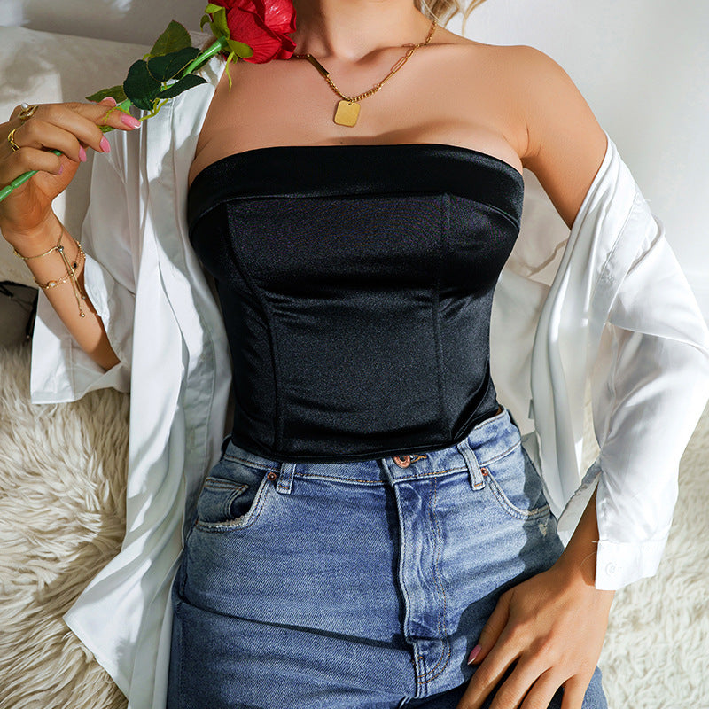 💋 Spicy|Ruched Strapless Bodycon Tube Top
