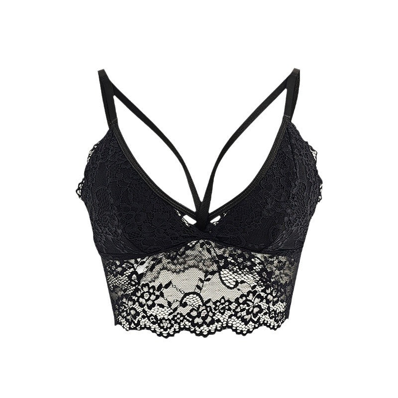 🔹Spicy | Lace Sheer Mesh Trimmed Lingerie Bra