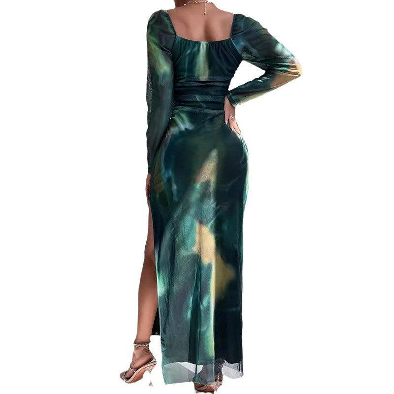 💚 Spicy | One-Shoulder Bodycon Slit Party Dress