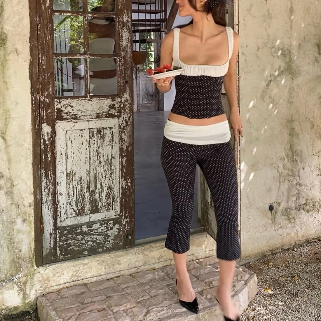 🎲 Spicy | Polka Dot Tank Top — Colorblock Hourglass Shaper