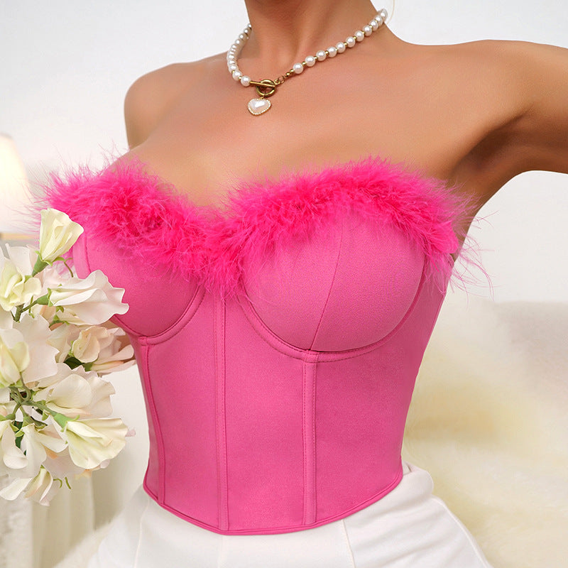 🪶 Spicy|Feather Boned Off-Shoulder Corset Top