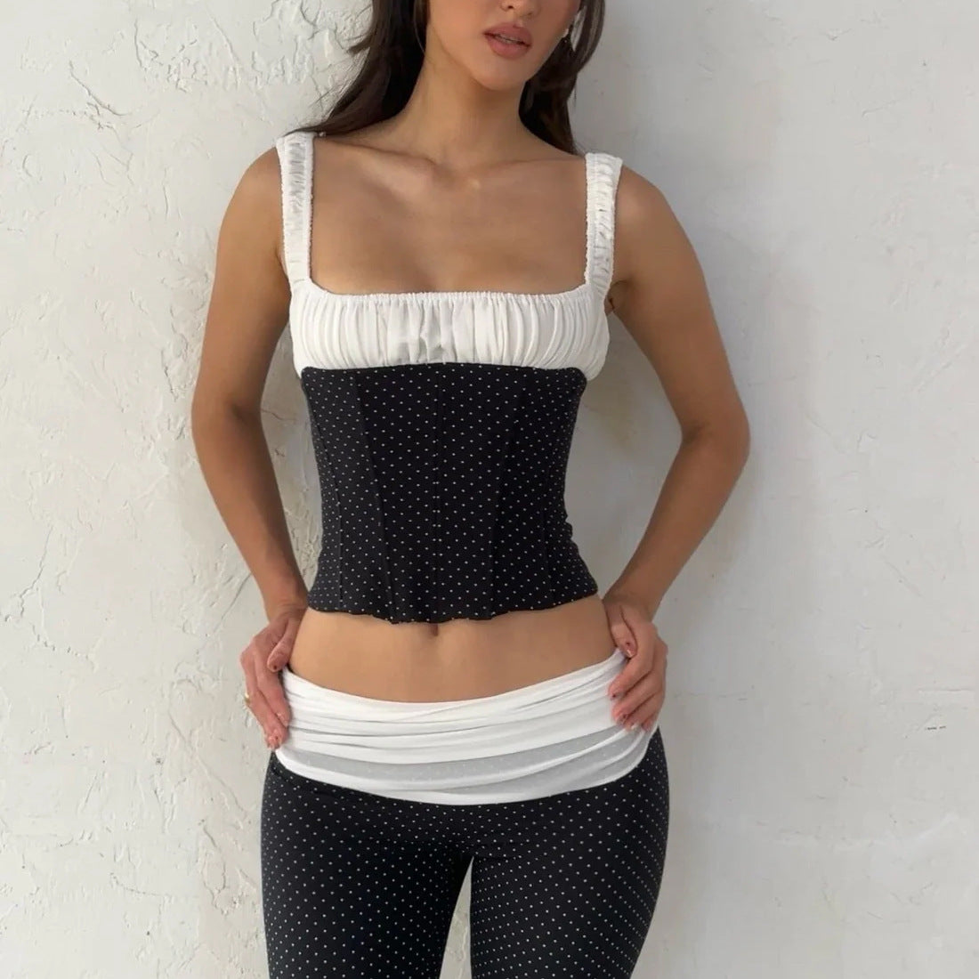 🎲 Spicy | Polka Dot Tank Top — Colorblock Hourglass Shaper