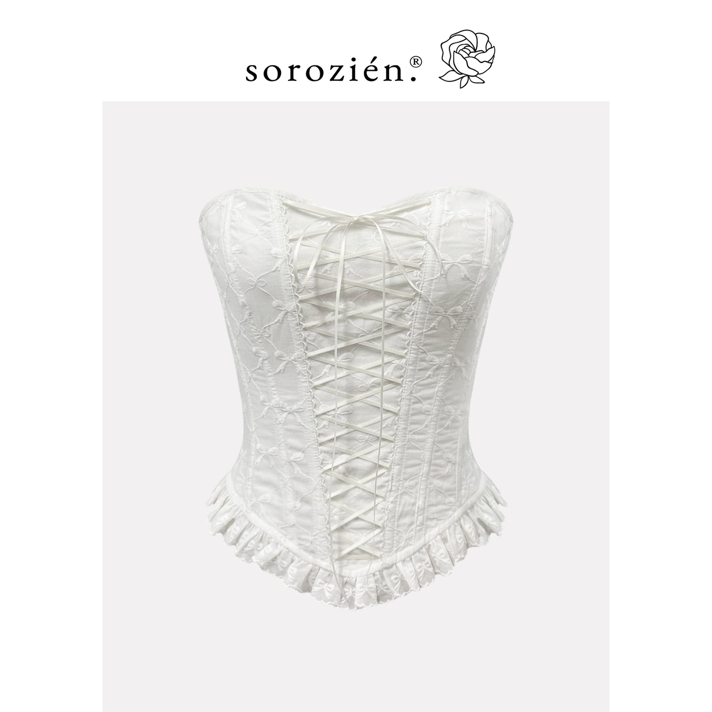🌺 Spicy|Lace Boned Corset Top & Irregular Ruffle Skirt Set
