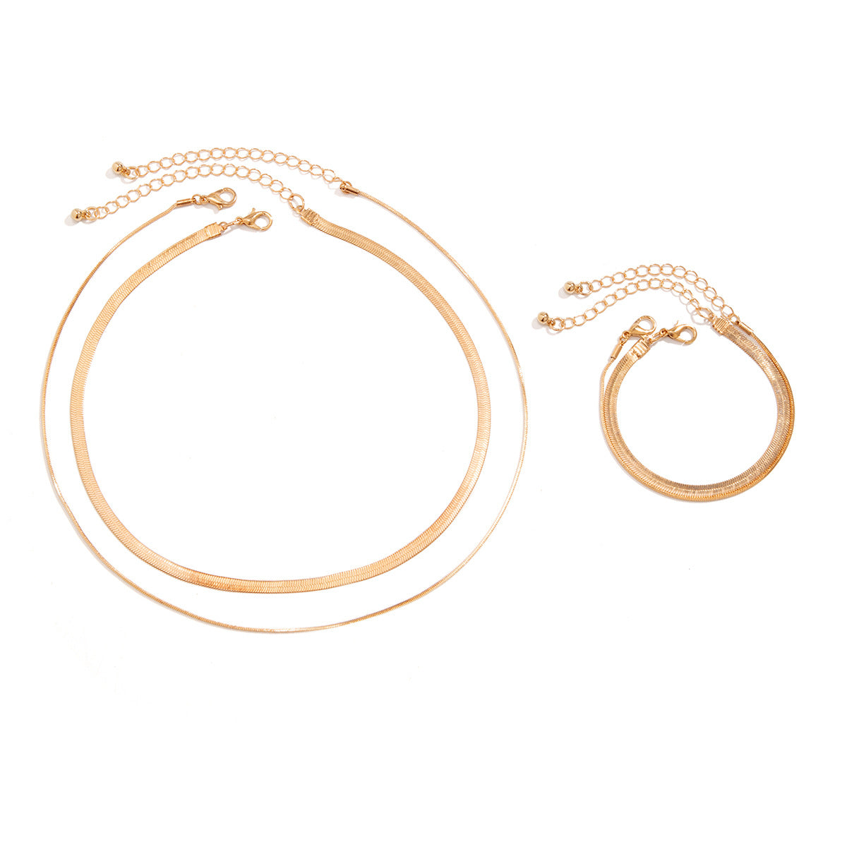 🔗 Necklace + Double-Layer Snake Chain Pendant Necklace – Street Chic