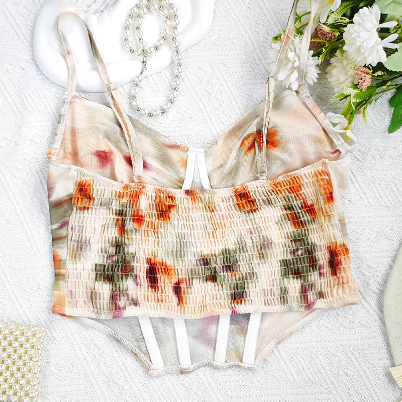 🌶 Spicy|Retro French Floral Bustier