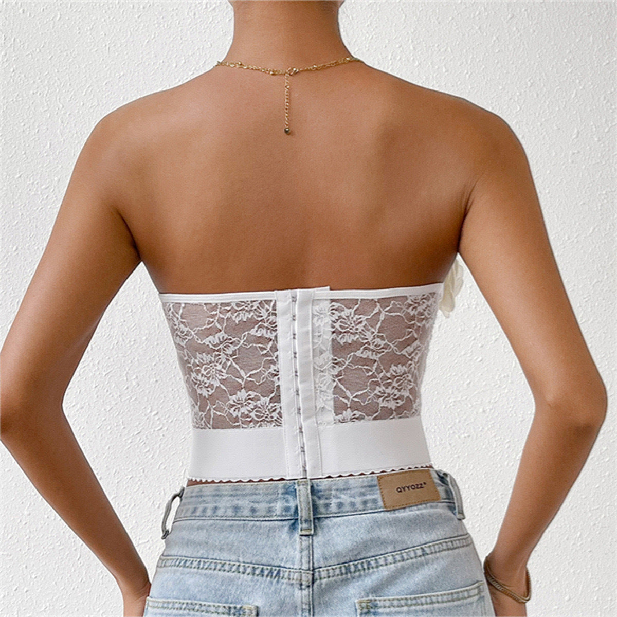 🌸 Spicy|Floral Embroidered Lace Button-Up Bustier Top