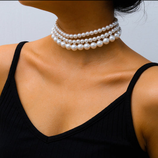 🏝️ Necklace + Boho Multi-Layer Pearl Necklace – Street Chic Pendant Stack