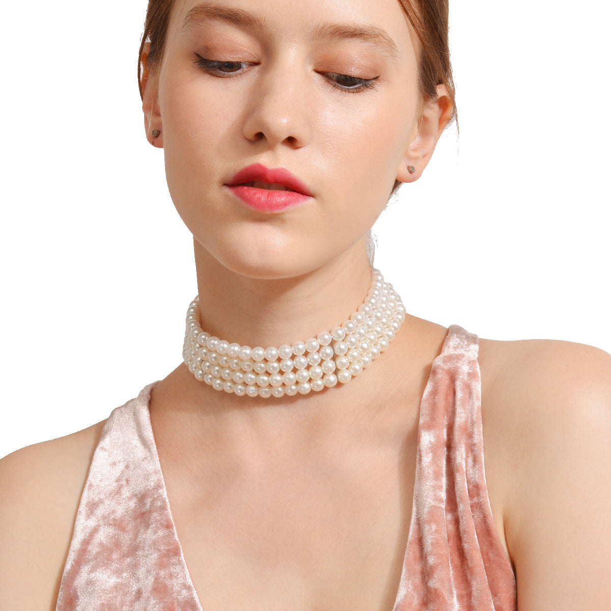 📿 Choker + Handmade Layered Pearl Necklace – Street Snap Favorite