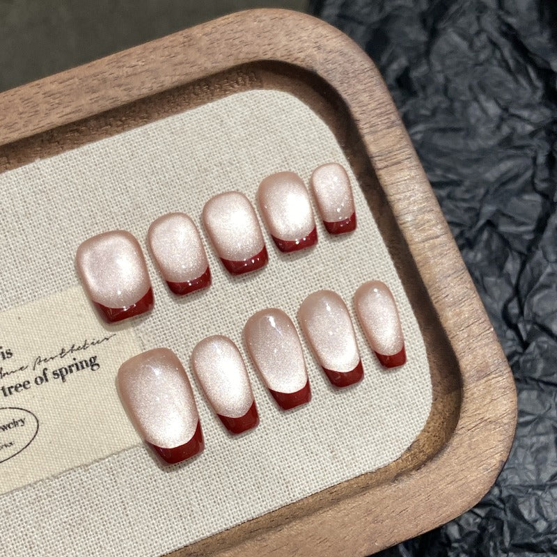 Burgundy Cat-Eye Elegance