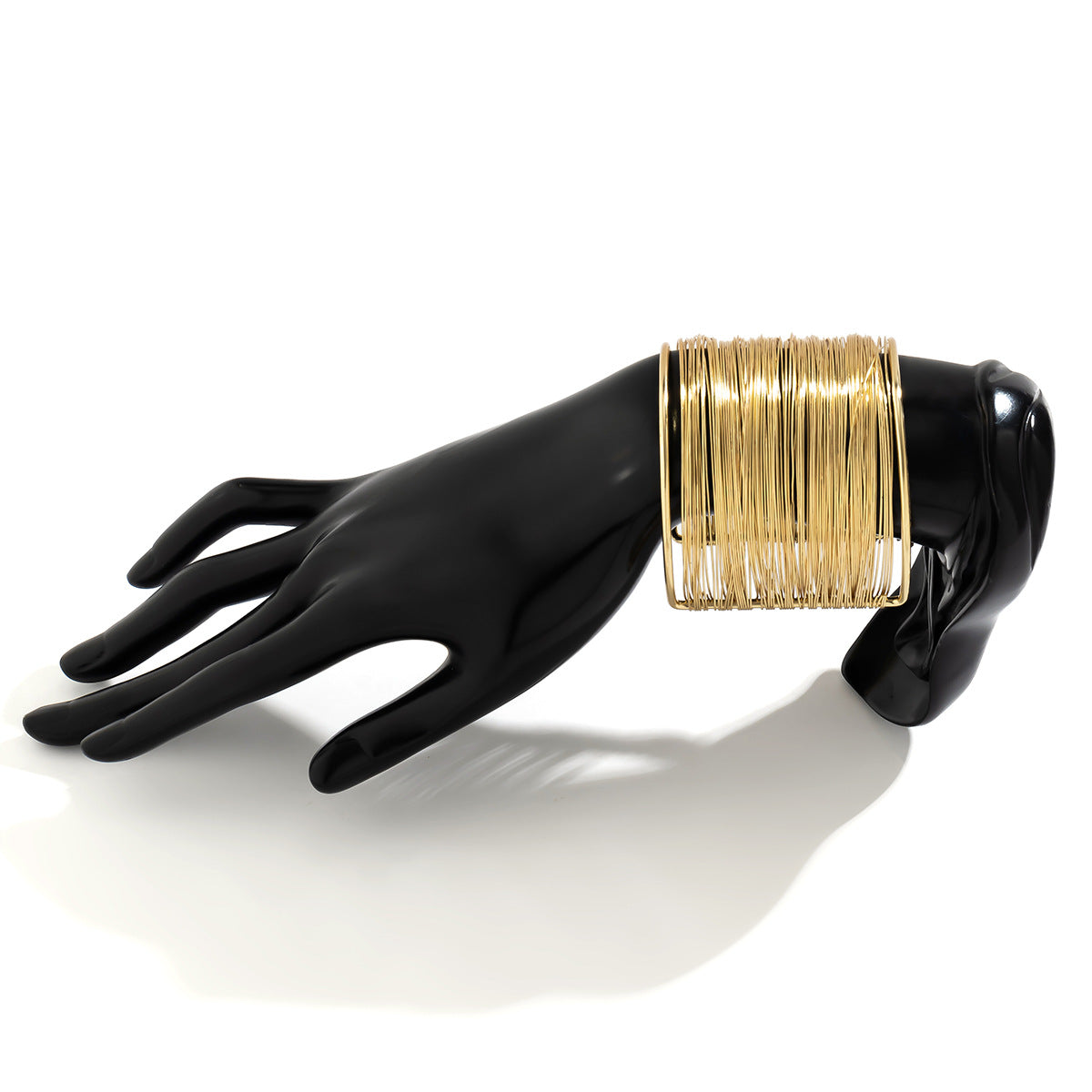 🖤 Bracelet + Brushed Metal Open Cuff – Minimalist Cool Style