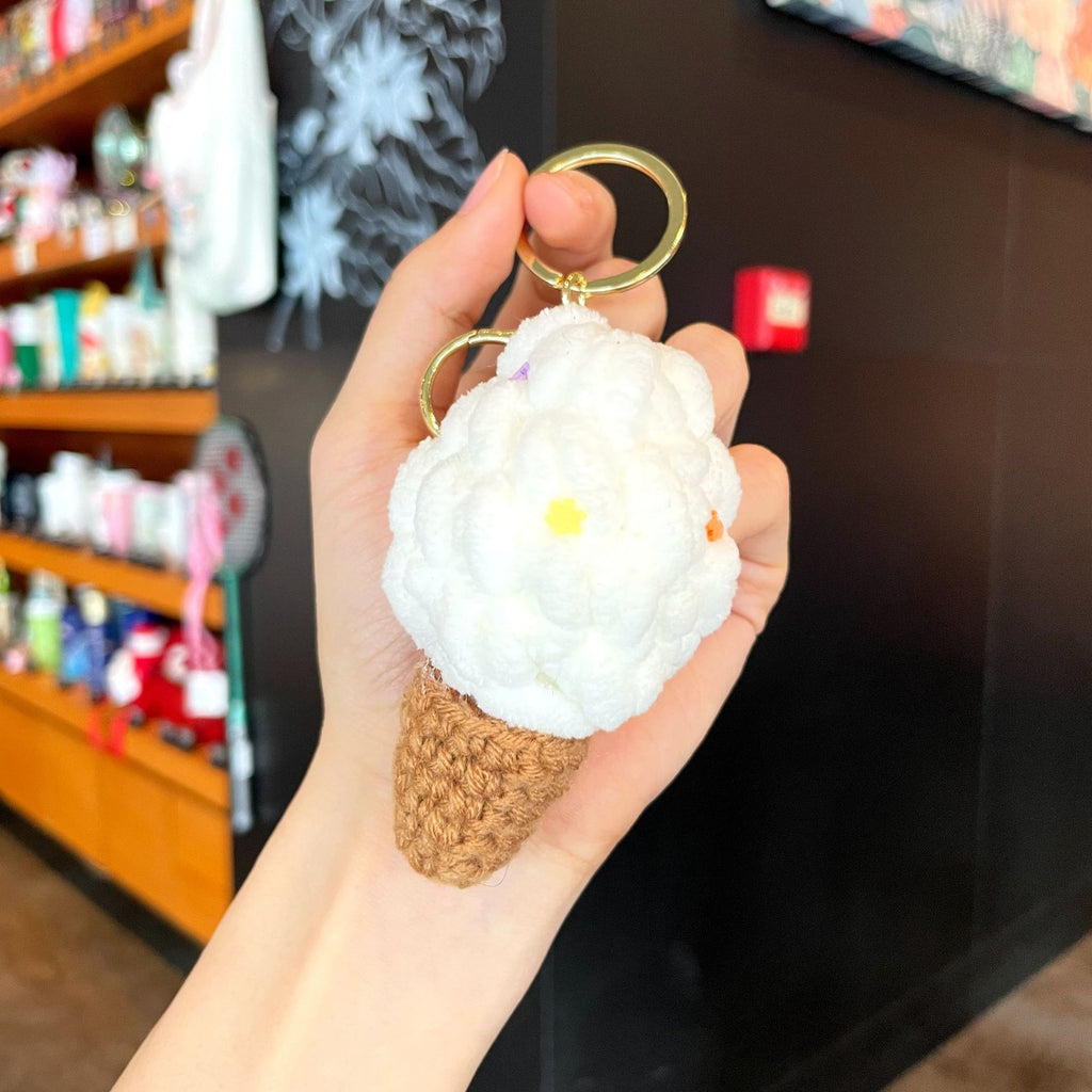 Crochet Yarn Ice Cream Keychain
