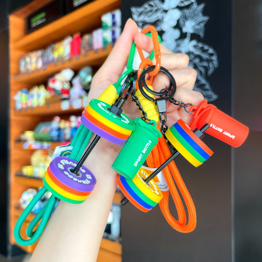 Removable Dumbbell Silicone Keychain — Fitness Gift for Active Girls