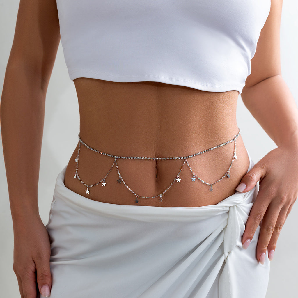 ✝️ Waist Chain + Cross Fringe Metal Body Chain – Vacation Style