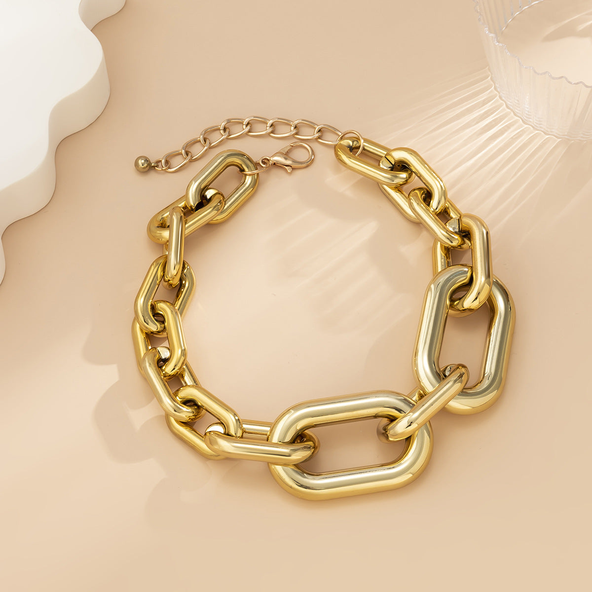 🧨 Necklace + Single-Layer Fringe Chain Necklace – Hip-Hop Bold Style