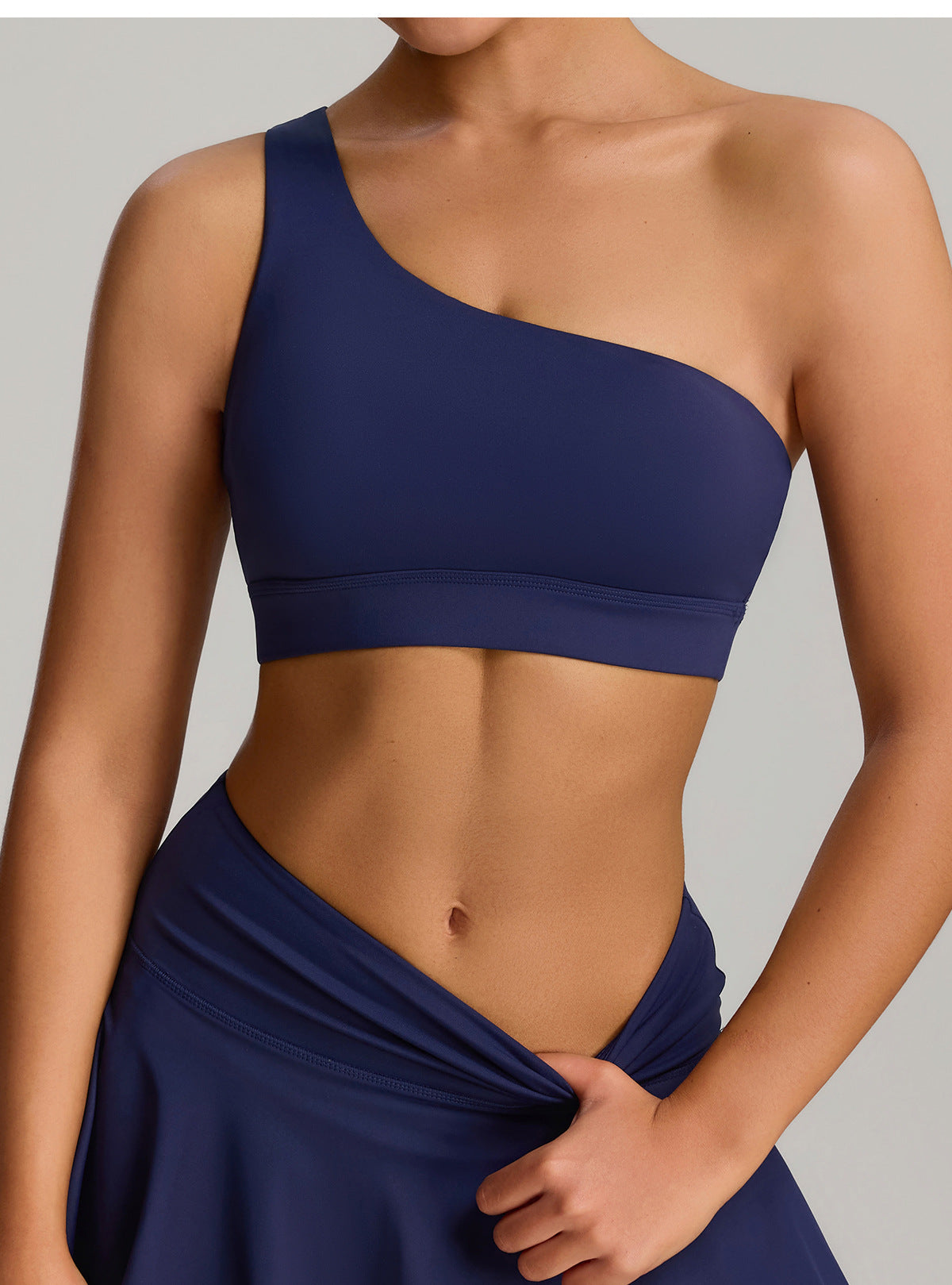 FlexBare AeroBra – One-Shoulder CloudTouch Sports Top