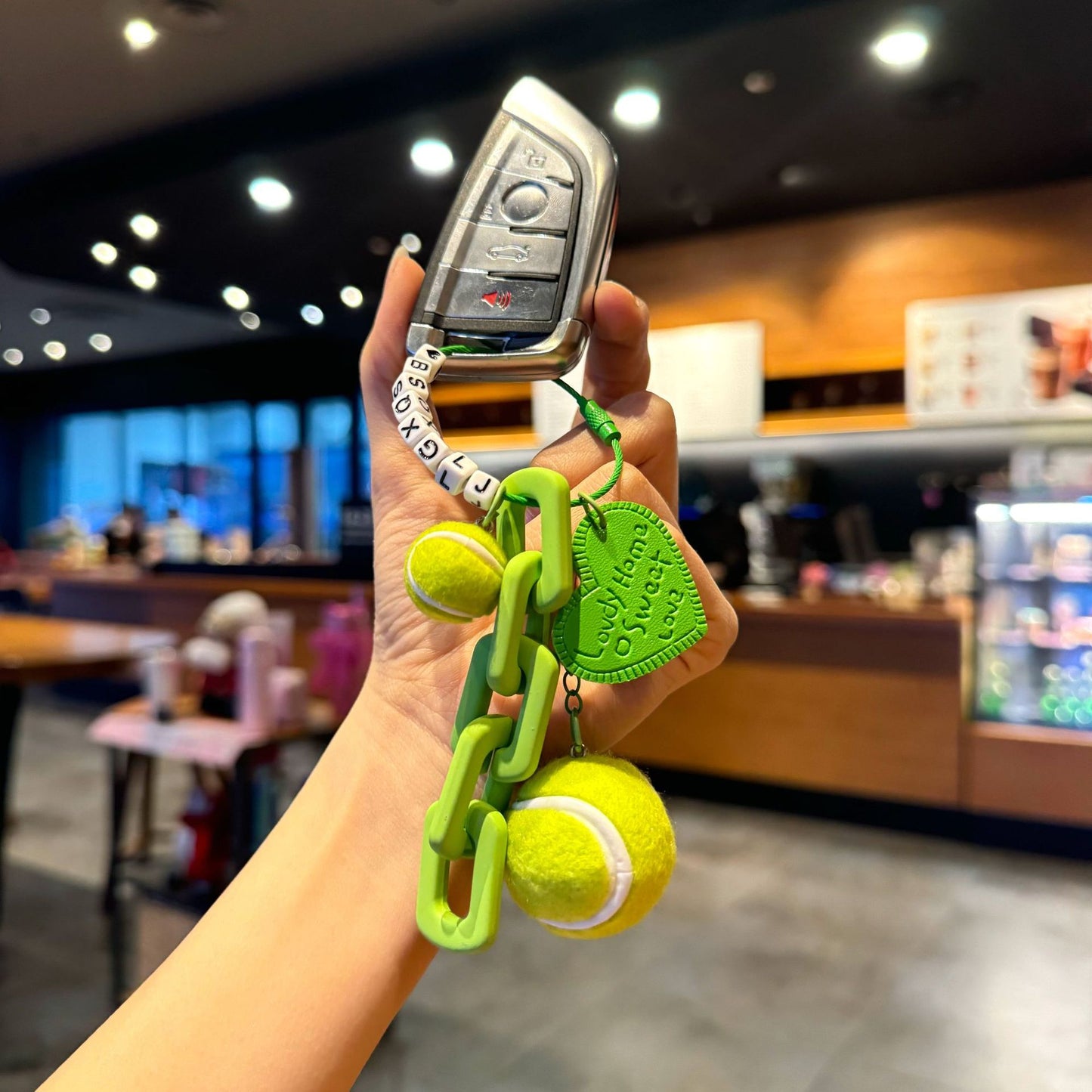 🎾 Heart-Shaped Tennis & Badminton Keychain — Macaron Colors for Gifts & Bags