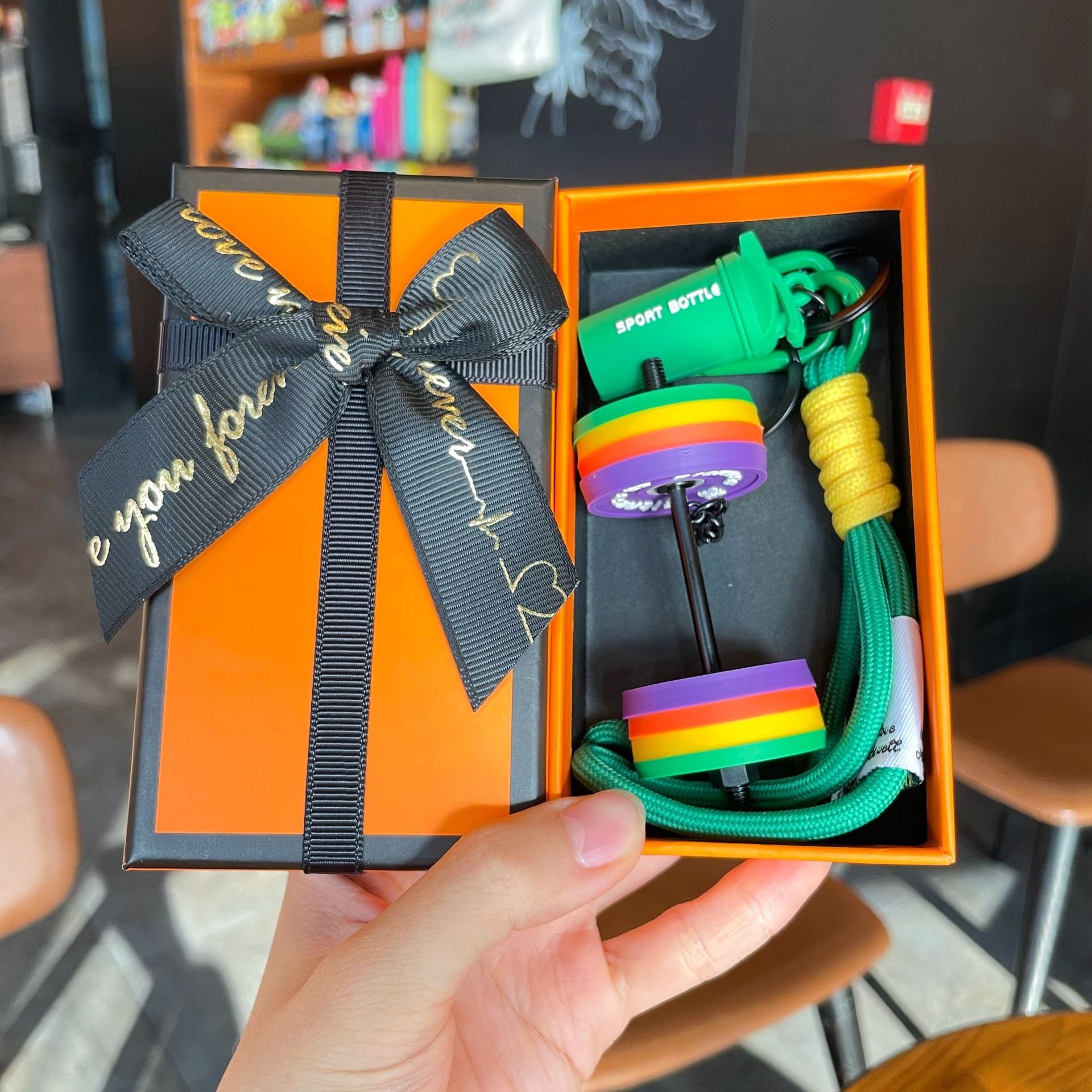 Dumbbell Silicone Keychain