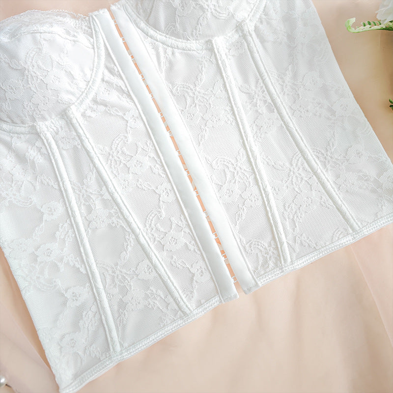 🕊️ Spicy | Lace Buckle-Front Backless Bustier