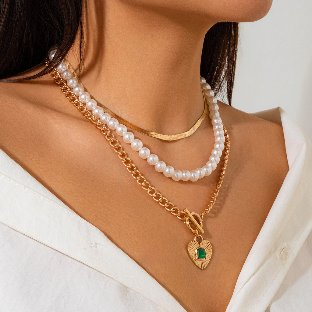 💧 Necklace + Irregular Waterdrop Pearl Pendant Layered Necklace