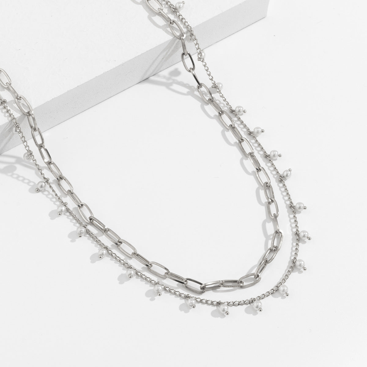 💫 Waist Chain + Pearl-Inspired Waist Belt – Multi-Layer Geometric Metal Chain