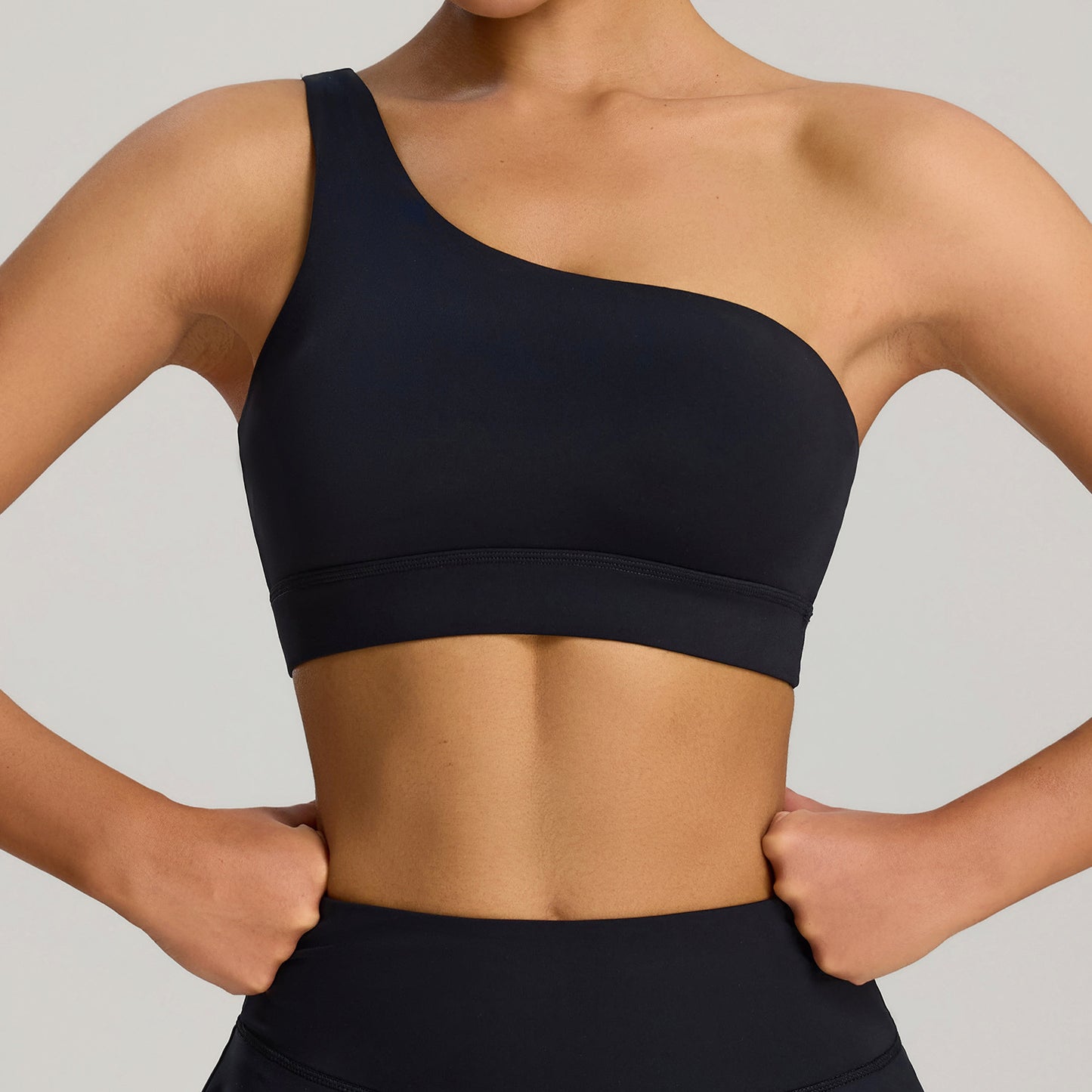 FlexBare AeroBra – One-Shoulder CloudTouch Sports Top