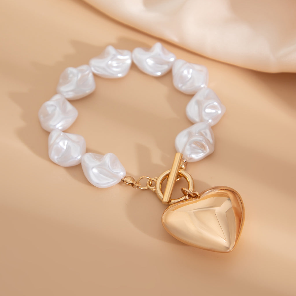 💘 Necklace Set + Hollow Heart Pearl Bead Layered Necklace
