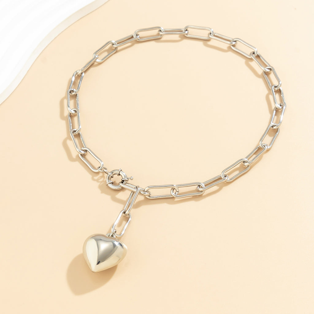 🔗 Necklace + Multi-Layer Heart Clasp French Y-Necklace