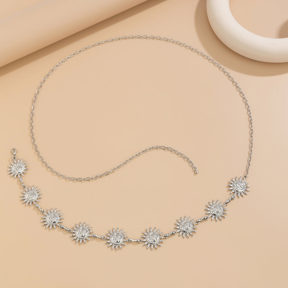 🌼 Waist Chain + Metal Smile Sunflower Body Chain – Trendy Statement Piece